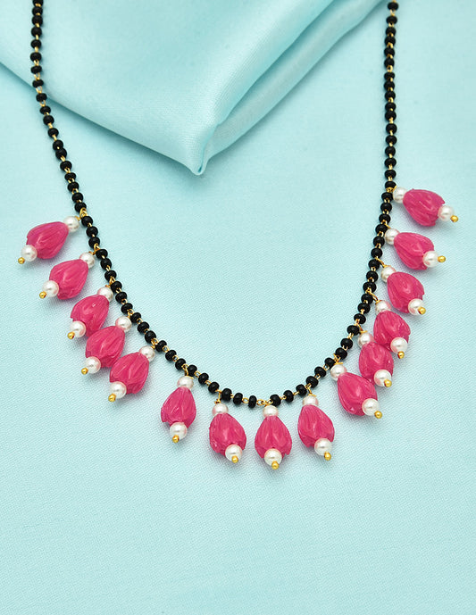 Designer Pink Black Beads