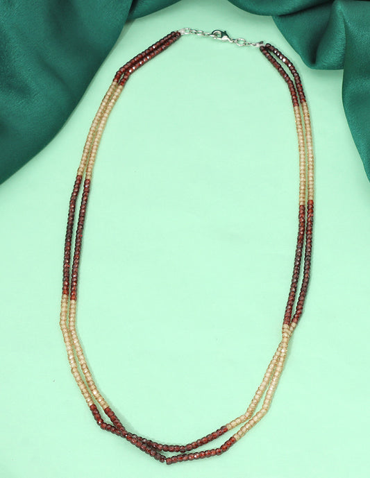 Designer 2-Lines Champagne Cz Beads Mala