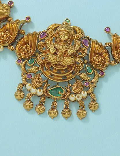 Designer Zirconia Kempu Necklace Set