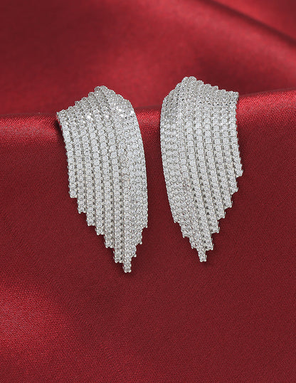 Designer Zirconia Radiant Cascade Earrings