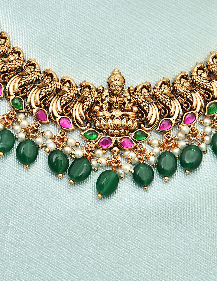 Designer Matt Kempu Lakshmi Devi Long Haaram Set