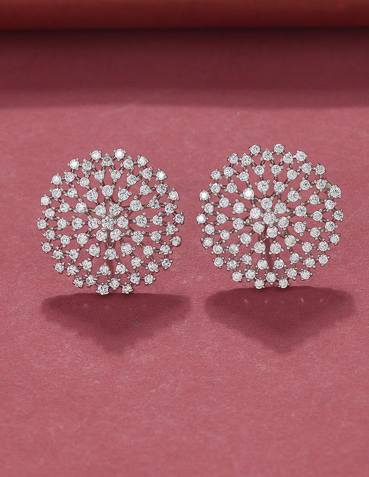 Designer Zirconia Floral Stud Earrings