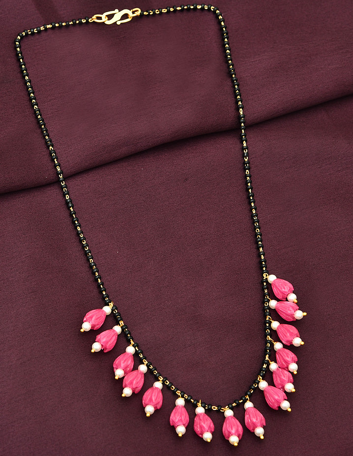 Designer Pink Black Beads