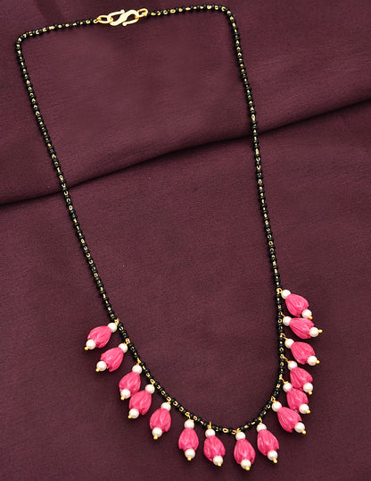 Designer Pink Black Beads