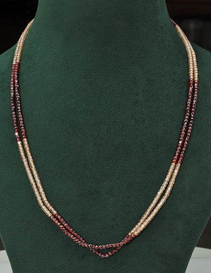 Designer 2-Lines Champagne Cz Beads Mala