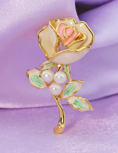 Designer Ceramic Rose Saree Pin