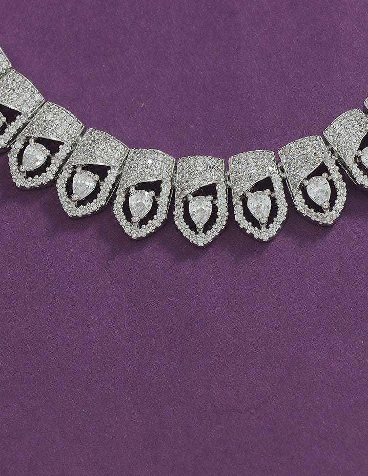 Designer Zirconia Crystal Elegance Necklace Set