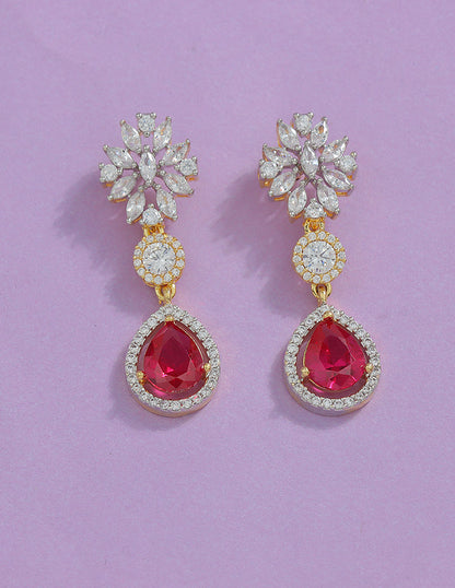 Designer Zirconia Floral Elegance Necklace Set