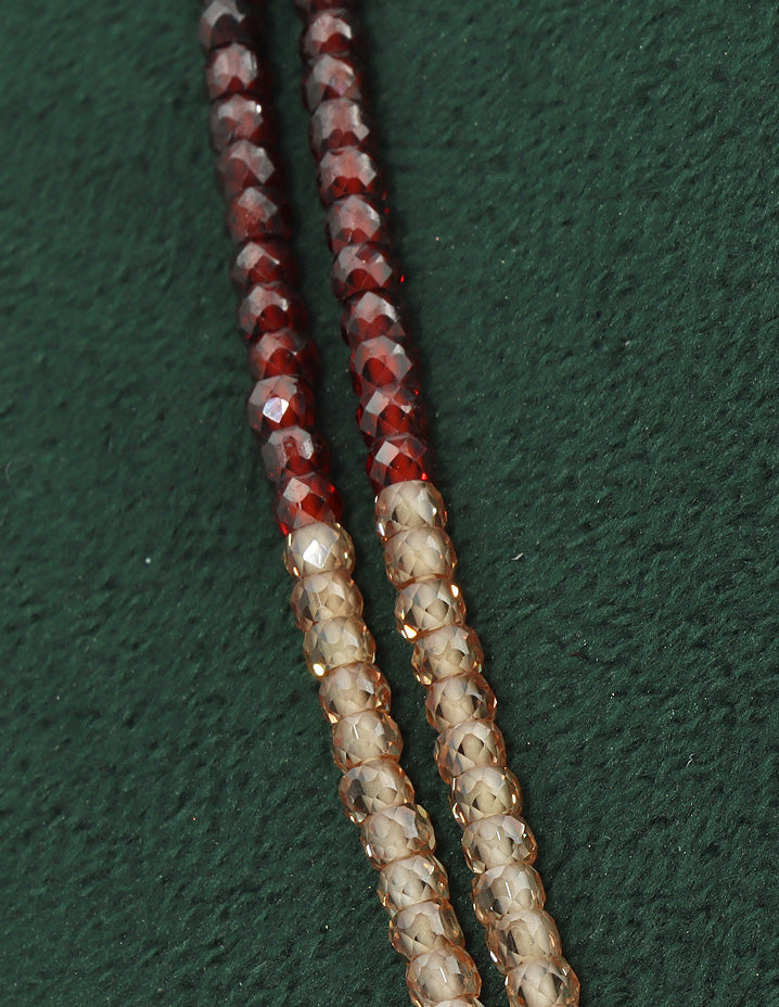 Designer 2-Lines Champagne Cz Beads Mala