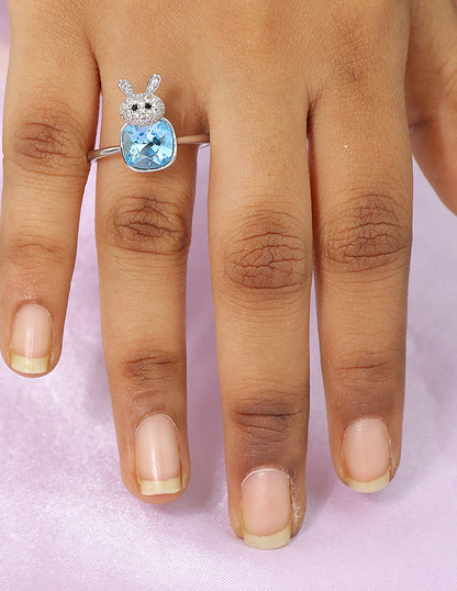 Designer Zirconia Crystal Charm Finger Ring
