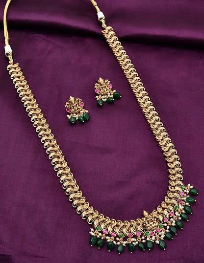 Designer Matt Kempu Lakshmi Devi Long Haaram Set