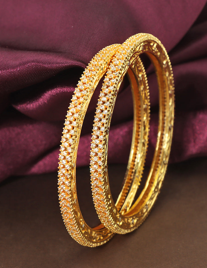 Designer Zircon Gold Plated Bangles ZBGL11274
