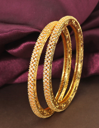 Designer Zircon Gold Plated Bangles ZBGL11274