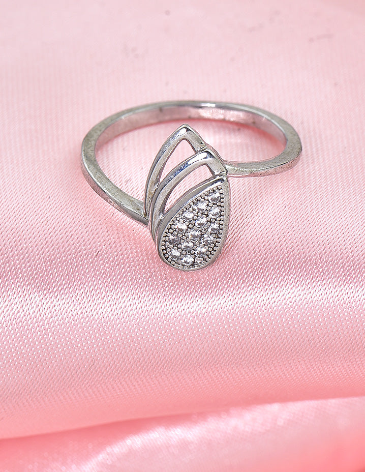 Designer Zirconia Drop Shape Finger Ring – Violet & Purple Designer ...