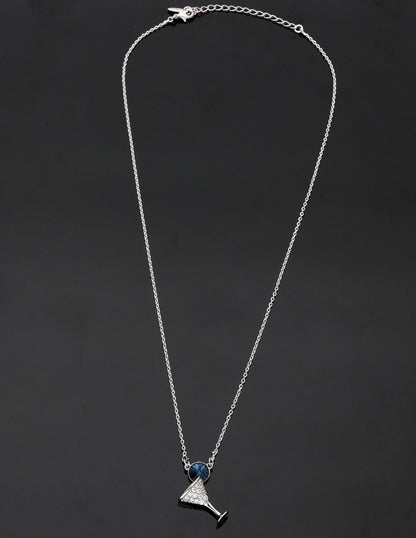 Swarovski Crystal Martini Goblet Chain Pendant