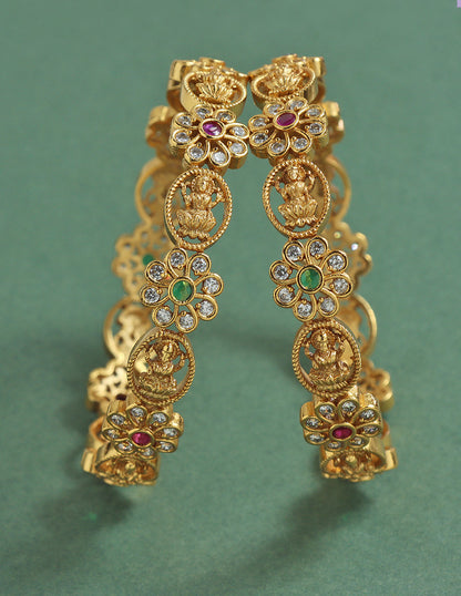 Designer Lakshmi Devi Matt Stone Bangles ZBGL11198