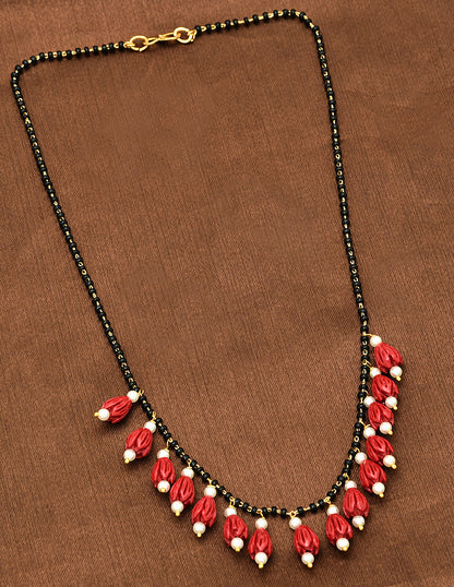Designer Red Black Beads