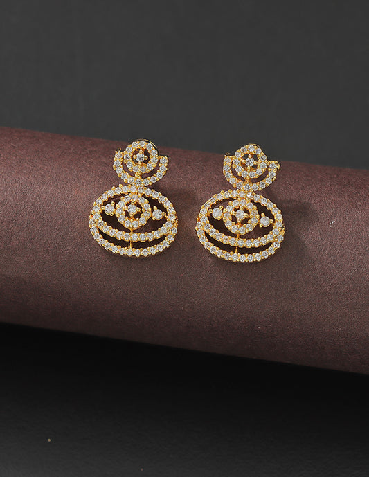 Designer Zirconia Diamond Dewdrop Earrings