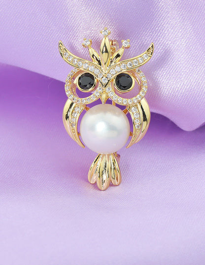 Designer Gold Polish Zirconia Brooch