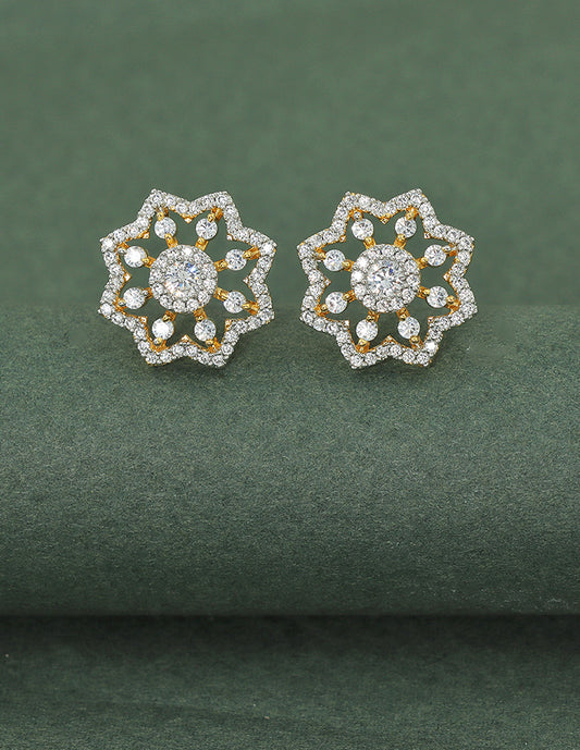 Designer Zirconia Floral Stud Earrings