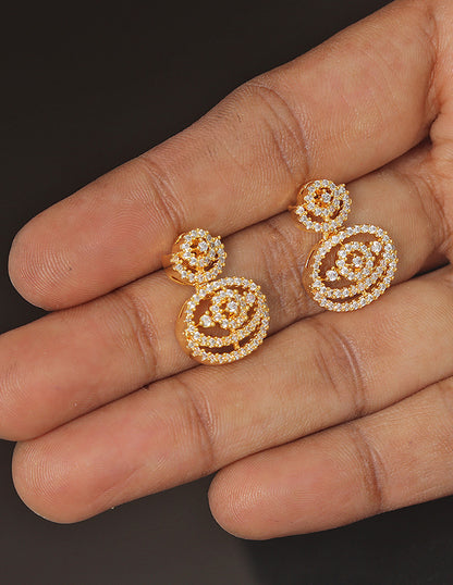 Designer Zirconia Diamond Dewdrop Earrings