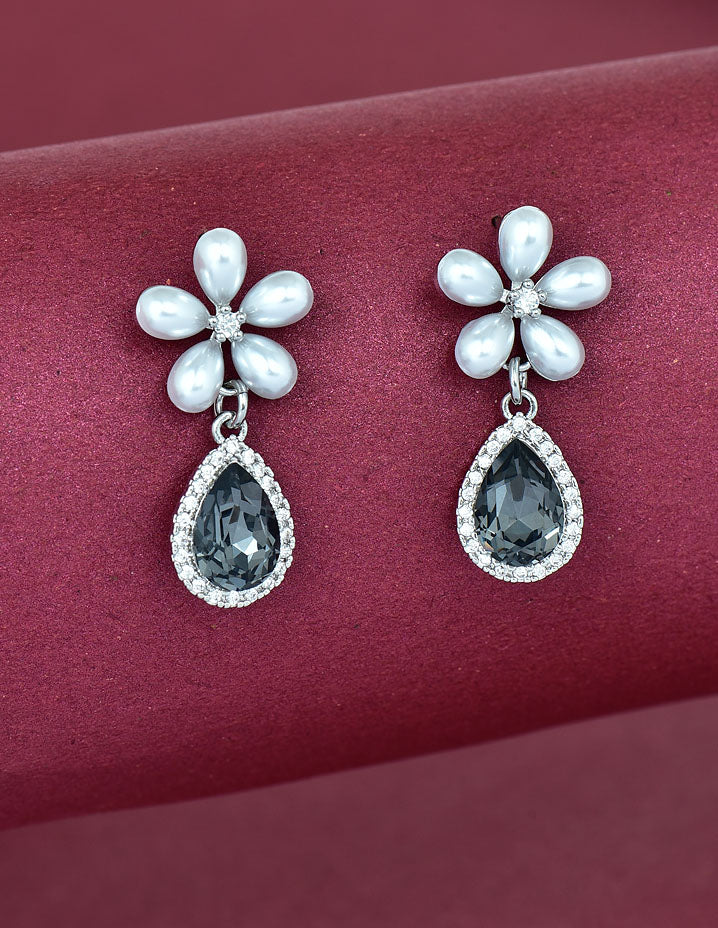 Zircon Mother Of Pearls Fancy Designer Earrings