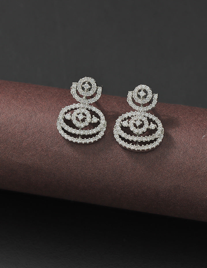 Designer Zirconia Diamond Dewdrop Earrings