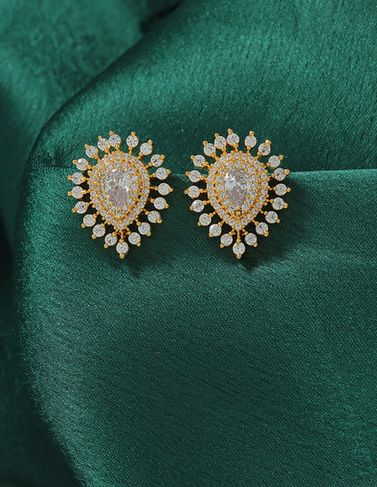 Designer Zirconia Royal Radiance Stud Earrings