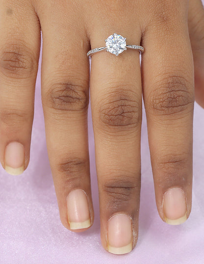 Designer Zirconia Starlight Solitaire Finger Ring
