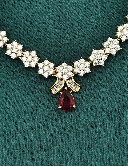 Designer Gold Polish Zirconia Necklace Set