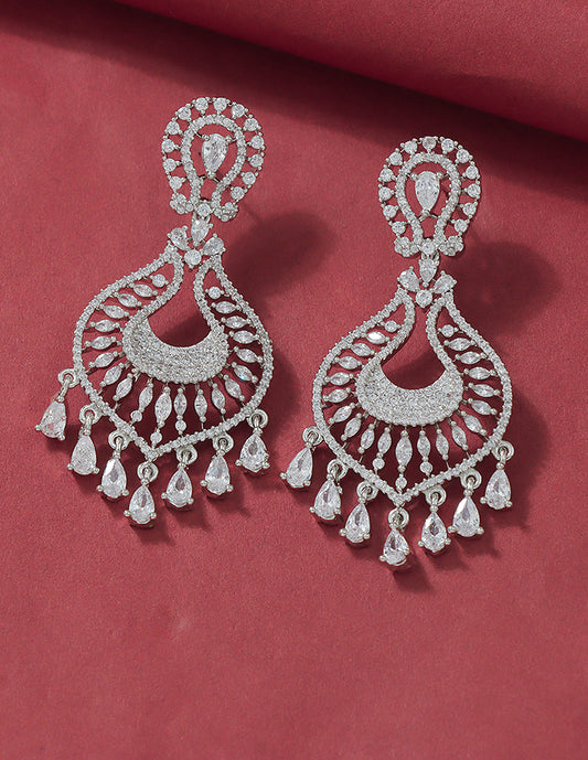 Designer Zirconia Celestial Grace Teardrop Earrings