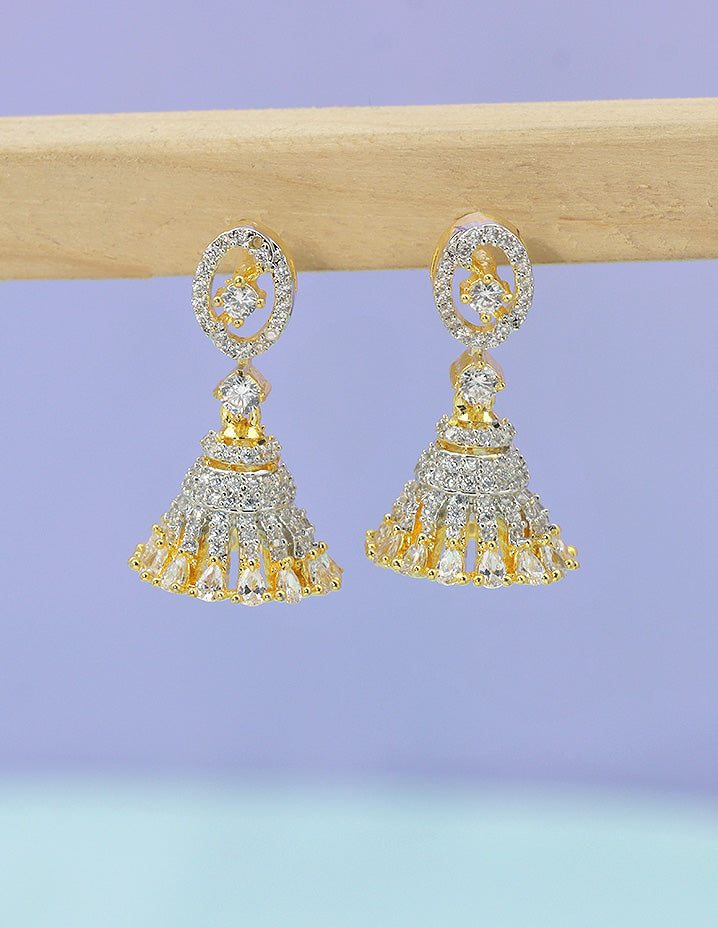 Designer Zirconia GJ Polish Royal Radiance Jhumka