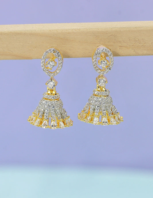 Designer Zirconia GJ Polish Royal Radiance Jhumka