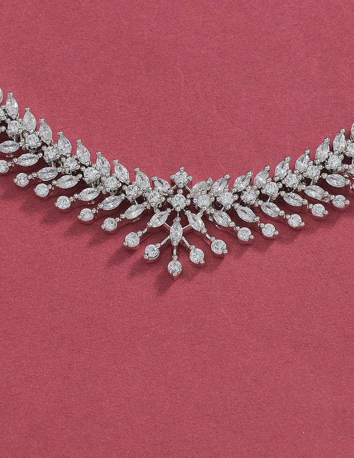 Designer Zirconia Crystal Elegance Necklace Set