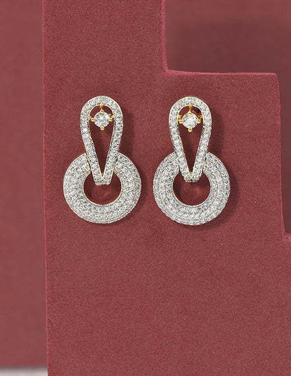 Designer Zirconia GJ Polish Diamond Dewdrop Earrings