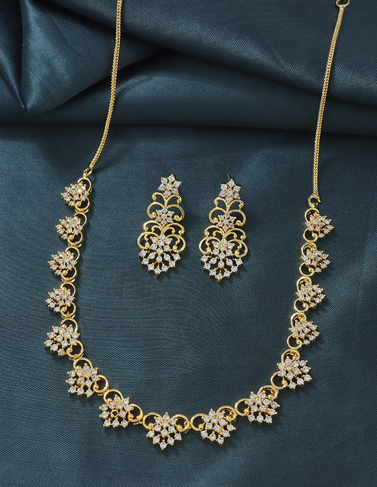 Designer Zirconia Crystal Elegance Necklace Set