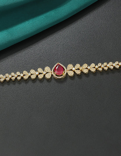 Designer Gold Polish Zirconia Chain Vaddanam