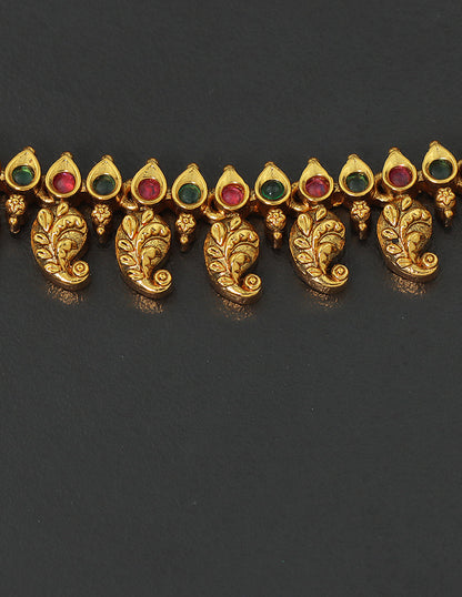 Designer Peacock Leaf Traditional Matt Anklets