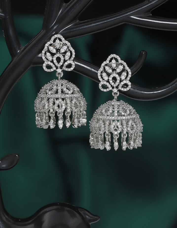 Designer Zirconia Jhumka Earrings