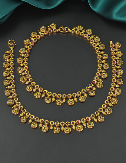 Designer Antique Traditional Kempu Anklets