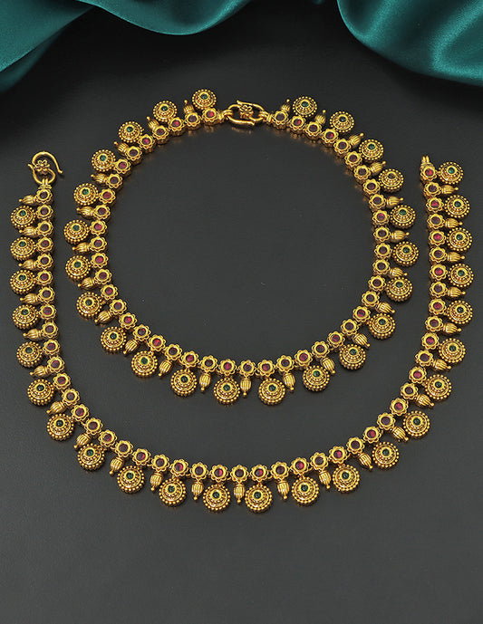 Designer Antique Traditional Kempu Anklets