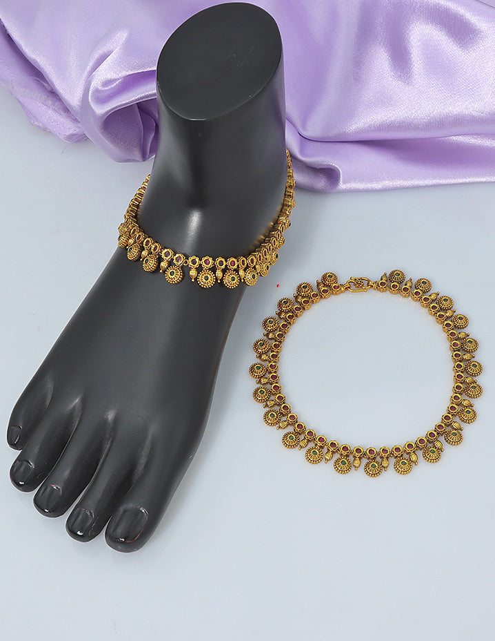 Designer Antique Traditional Kempu Anklets