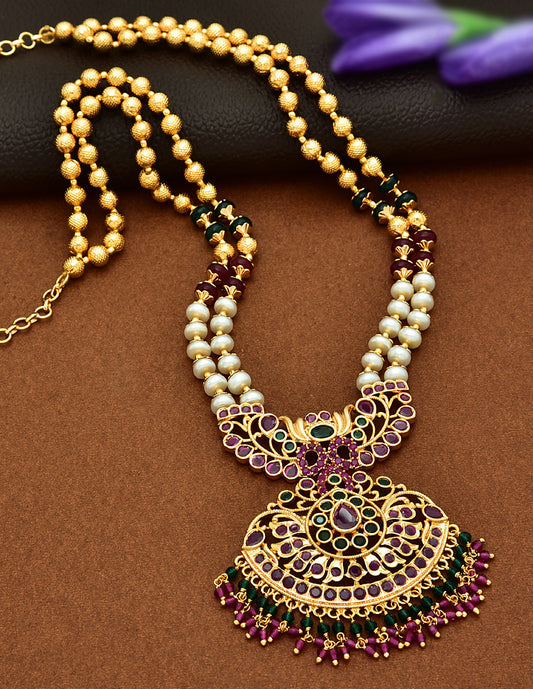 Zirconia Beads Pearl Mala
