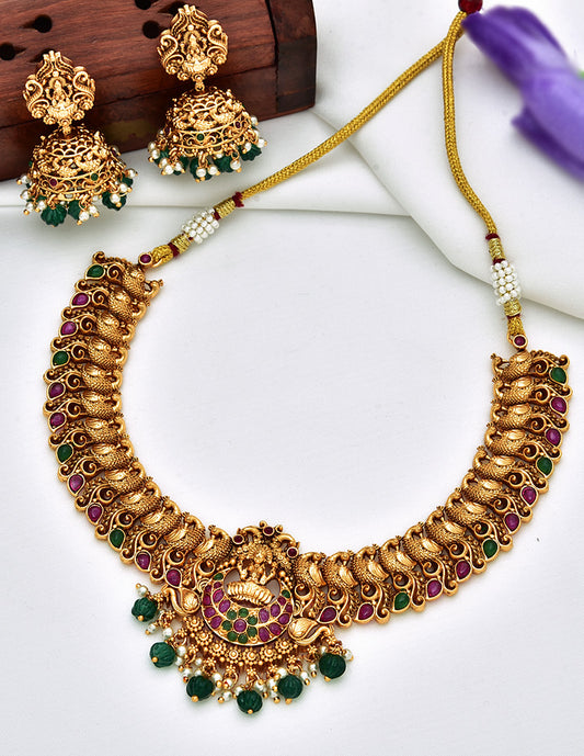 Antique Kempu Necklace Set