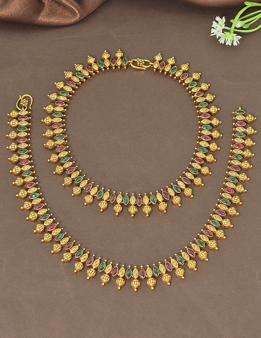 Designer Matt Traditional Kempu Anklets