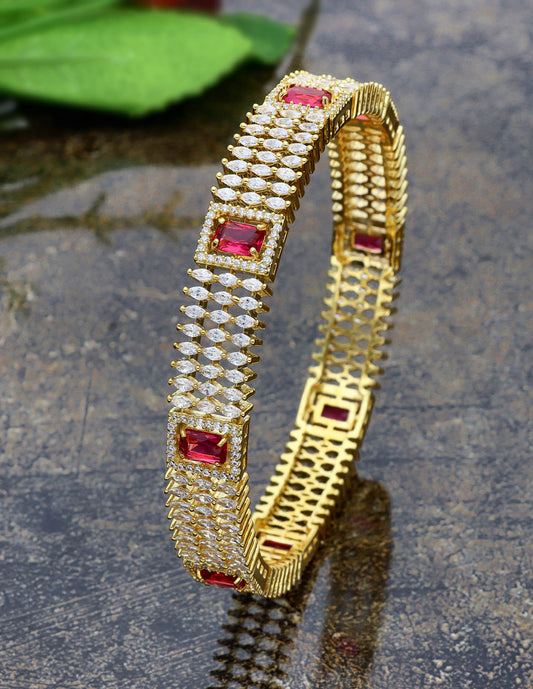 Zircon Kada Bangle zbgl10874/Gold