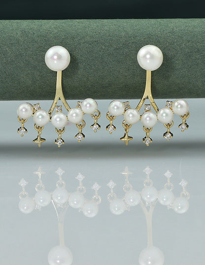 Designer Zirconia  Gold Polish Earrings