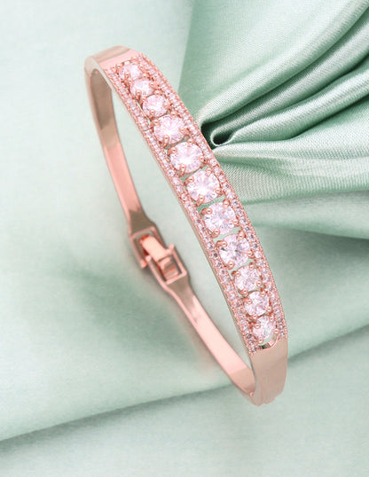 Zirconia Rose Gold Polish Bracelet