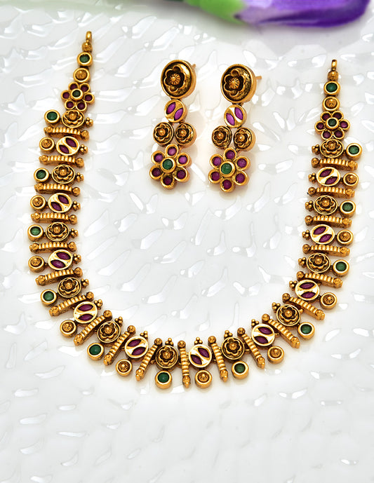 Antique Kempu Necklace Set