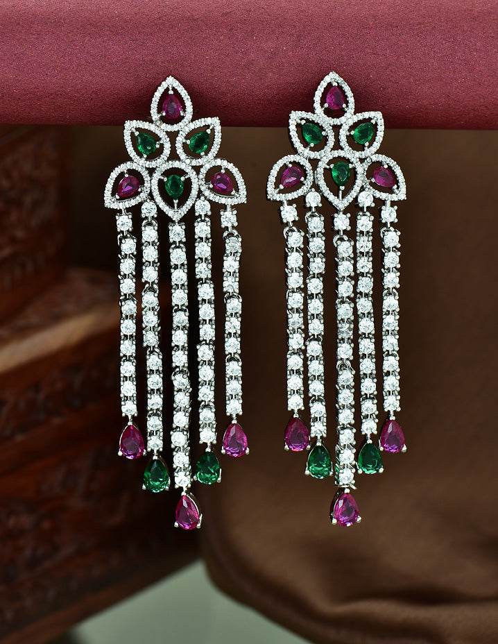 Zirconia Chandbali Earrings